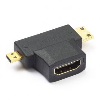 Mini HDMI + Micro HDMI naar HDMI adapter | Value (Full HD), Audio, Tv en Foto, Audiokabels en Televisiekabels, Nieuw, Verzenden