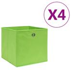 vidaXL Opbergboxen 4 st 28x28x28 cm nonwoven stof groen, Huis en Inrichting, Woonaccessoires | Kisten, Verzenden, Nieuw