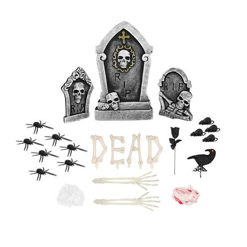 Decoratieset Halloween Grafstenen, Hobby en Vrije tijd, Feestartikelen, Nieuw, Ophalen of Verzenden