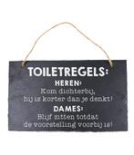 Leisteen Bordje Toiletregels 25cm, Verzenden, Nieuw