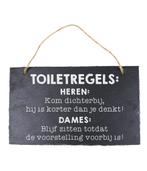 Leisteen Bordje Toiletregels 25cm, Nieuw, Verzenden