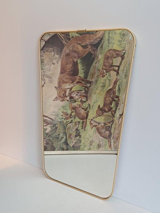 Wandspiegel - Messing - Spiegel met messing frame, Antiek en Kunst, Kunst | Designobjecten
