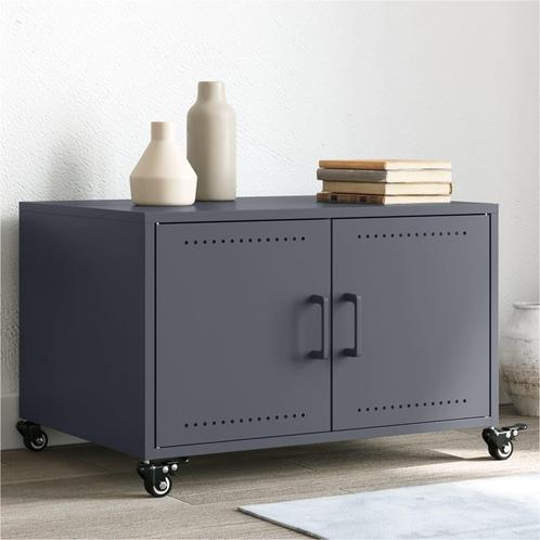 vidaXL Salontafel 68x50x43,5 cm staal antracietkleurig, Huis en Inrichting, Tafels | Salontafels, 50 tot 100 cm, Nieuw, Metaal