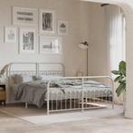 vidaXL Bedframe met hoofd- en voeteneinde metaal wit 150x200, Huis en Inrichting, Slaapkamer | Bedden, Verzenden, Wit, Overige maten