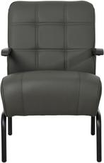 Donkergrijze leren industriële retro stoel - Toledo Leer Ant, Huis en Inrichting, Fauteuils, Nieuw, Ophalen of Verzenden, 50 tot 75 cm