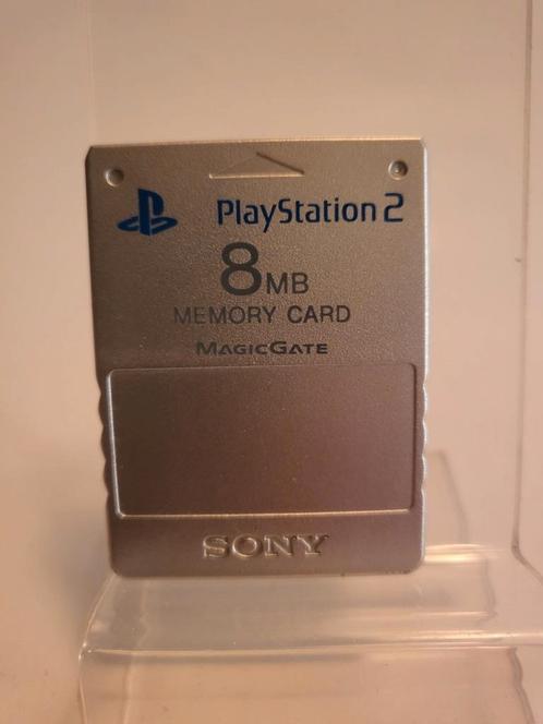 Zilveren 8MB Memory Card Playstation 2, Spelcomputers en Games, Games | Sony PlayStation 2, Ophalen of Verzenden