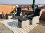 Toscane XL lounge balkonset verstelbaar 5-delig wit grijs, Tuin en Terras, Ophalen of Verzenden, Nieuw, Wicker