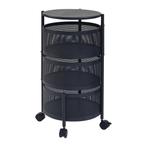 [en.casa] Keukentrolley Steigen met 3 manden rond staal 59,5, Huis en Inrichting, Keuken | Keukenbenodigdheden, Verzenden, Nieuw