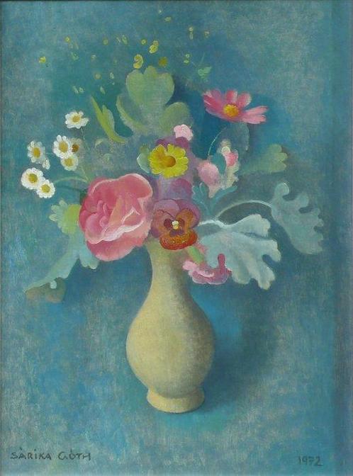 Sárika Góth, (1900 -1962) - Bloemen in vaas, Antiek en Kunst, Kunst | Schilderijen | Klassiek