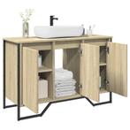 vidaXL Wastafelkast 91x35x60 cm bewerkt hout sonoma, Verzenden, Nieuw, Minder dan 100 cm