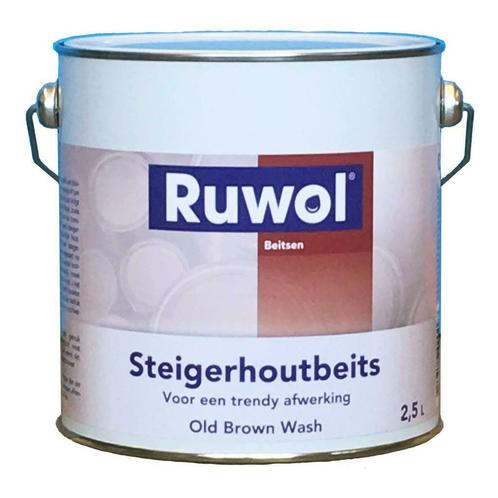 Ruwol Steigerhoutbeits Black Wash 2,5 ltr, Doe-het-zelf en Verbouw, Verf, Beits en Lak, Nieuw, Verzenden