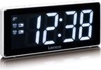 Wekkerradio met groot 3” LED Display - Wit Lenco CR-30WH, Verzenden, Nieuw