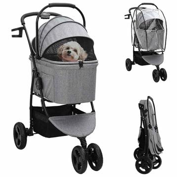 vidaXL Opvouwbare Huisdierenwagen Verstelbaar Grijs 78 x 54 beschikbaar voor biedingen
