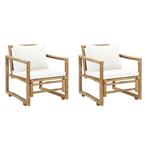 vidaXL Tuinstoelen 2 st met kussens bamboe, Tuin en Terras, Tuinstoelen, Verzenden, Nieuw, Hout