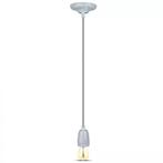 Retro porseleinen lamp - GRIJS - E27 fitting - pendel, Nieuw, Ophalen of Verzenden, Led-lamp