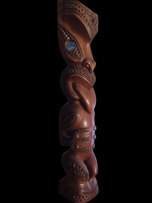 Tiki houtskeletfiguur - 51 cm - HEMI ondertekend - Teko Teko, Antiek en Kunst, Kunst | Niet-Westerse kunst
