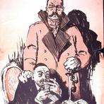 Spotprent over Duitse politiek tijdens Eerste Wereldoorlog, Antiek en Kunst, Verzenden