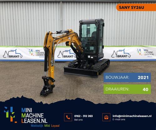 SANY SY26U minigraafmachine | speedlease vanaf € 179,- p/w, Zakelijke goederen, Machines en Bouw | Kranen en Graafmachines, Graafmachine