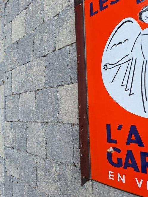 Les laines de Lange Gardien - Emaille plaat - IJzer, Antiek en Kunst, Antiek | Wandborden en Tegels