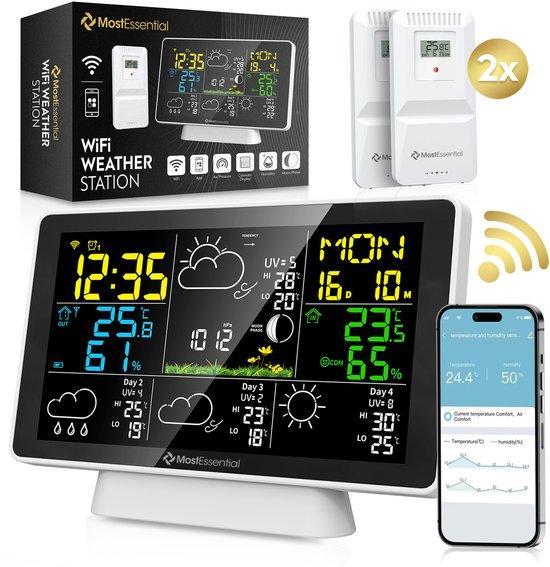 2dekans | MostEssential Weerstation Wifi Edition - Draadloos, Audio, Tv en Foto, Weerstations en Barometers, Zo goed als nieuw