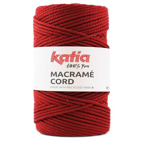 Katia Macramé Cord - 111 rood - Katoen Garen, Hobby en Vrije tijd, Breien en Haken, Ophalen of Verzenden