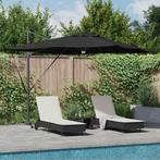 vidaXL Roma Parasol Zwart 286 x 284 x 270 cm Aluminium en, Verzenden, Nieuw, 2 tot 3 meter