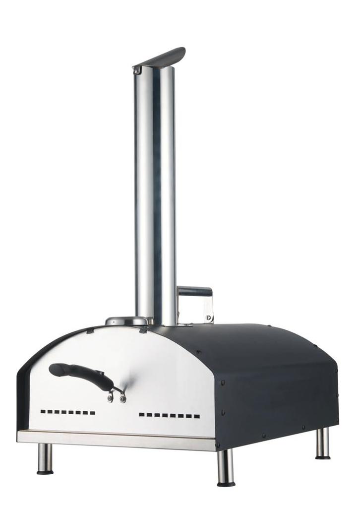 Draagbare Pellets Pizza Oven -Schouw & Temperatuurmeter, Tuin en Terras, Houtskoolbarbecues, Nieuw, Verzenden