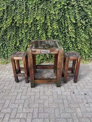 Gebruikte Outdoor Set Bartafel + Kruk - T1586 - Vintage/Café beschikbaar voor biedingen