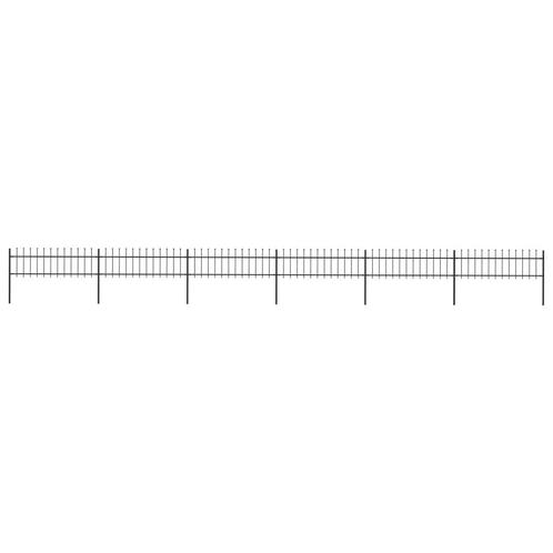 vidaXL Tuinhek met speren bovenkant 10,2x0,6 m staal zwart, Tuin en Terras, Schuttingen, Nieuw, IJzer, 1 tot 2 meter, Verzenden