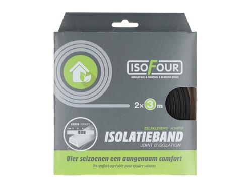 Isofour Tochtband zwart D zelfklevend 2x3m, Doe-het-zelf en Verbouw, Isolatie en Afdichting, Ophalen of Verzenden