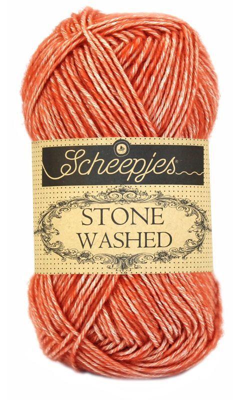 Scheepjes Stone Washed - 816 coral - Katoen Garen, Hobby en Vrije tijd, Breien en Haken, Ophalen of Verzenden