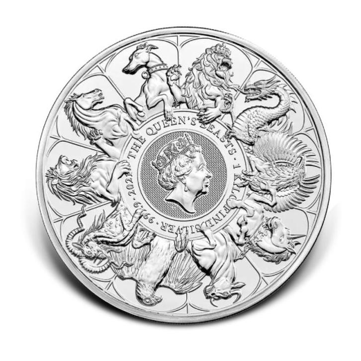 1 kilo zilveren Queens Beast Completer munt 2021, Postzegels en Munten, Edelmetalen en Baren, Verzenden