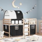 vidaXL Kinderhoogslaper met tunnel 90x200 cm grenenhout wit, 90 cm, Eenpersoons, Verzenden, Wit