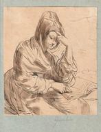 Dans le style de Le Guerchin (1591-1666) - La liseuse, Antiek en Kunst, Kunst | Schilderijen | Klassiek