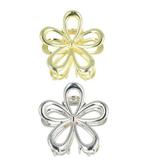 Haarspeld Klemmen Set Metaal Bloem XL 6,5cm Goud Zilver, Nieuw