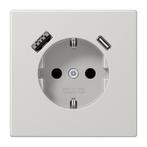 Jung LS990 Wandcontactdoos Met Dubbele USB A C Oplaadpoorten, Verzenden, Nieuw, Overige typen