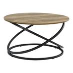 Salontafel Dunedin rond 46x79 cm hout en zwart, Huis en Inrichting, Tafels | Salontafels, Verzenden, Nieuw