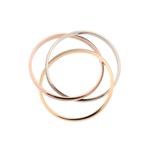 Tricolor gouden trinity ring (witgoud, roségoud) (witgoud), Gebruikt, Overige kleuren, Ophalen of Verzenden, 17 tot 18