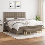 vidaXL Boxspring met matras stof taupe 160x200 cm, Verzenden, 200 cm, Stof, 160 cm