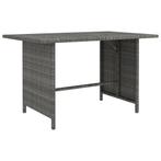 vidaXL Tuintafel 110x70x65 cm poly rattan grijs, Verzenden, Nieuw, Rotan