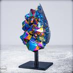 Zeer zeldzame regenboogaura-amethist - kwarts aan stand-