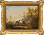 English school (XVIII) - Horses at the river, Antiek en Kunst, Kunst | Schilderijen | Klassiek
