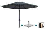 Madison Paros 2 Luxe stokparasol 3 m. rond - Grey + Sevilla, Tuin en Terras, Parasols, Verzenden, Nieuw, Parasolvoet, Kantelbaar