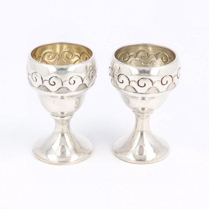 Jugendstil (Denemarken 1917) - Eierdopje (2) - .830 zilver, Antiek en Kunst, Antiek | Goud en Zilver