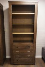 Boekenkast eiken  met 3 schappen en 4 laden, Nieuw, Eikenhout, Met lade(s)
