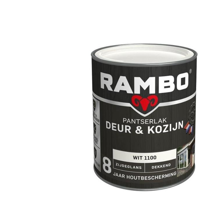Rambo Pantserlak Deur en Kozijn Wit 0.75L, Doe-het-zelf en Verbouw, Verf, Beits en Lak, Lak, Wit, Nieuw, Minder dan 5 liter, Verzenden