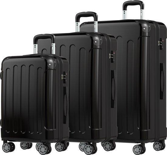 2dekans | TRVLMORE - Kofferset - Zwart - 38L x75L x115L, Sieraden, Tassen en Uiterlijk, Koffers, Zo goed als nieuw, Ophalen of Verzenden
