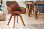 Draaibare design stoel LIVORNO vintage bruin beukenhouten, Huis en Inrichting, Stoelen, Ophalen of Verzenden, Nieuw