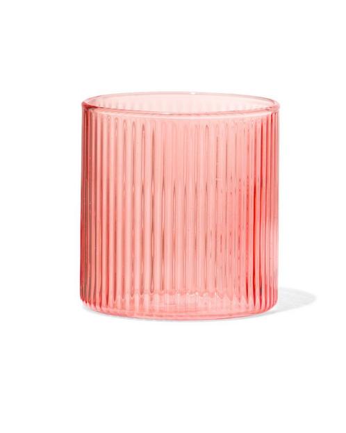 HEMA Glas voor geurkaars XS ribbel oranje, Huis en Inrichting, Woonaccessoires | Kandelaars en Kaarsen, Nieuw, Verzenden