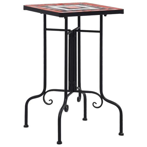 vidaXL Bijzettafel mozaïek keramiek terracottakleurig en wit, Tuin en Terras, Overige Tuin en Terras, Nieuw, Verzenden